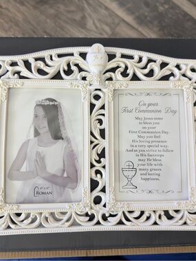 Roma White Double Ornate First Communion Frame